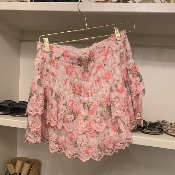 Loveshackfancy Cotton ruffle mini skirt Emilia